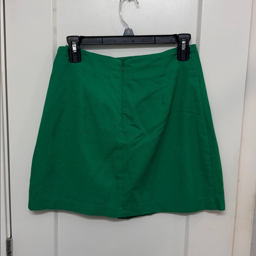 Gilli Green Mini Wrap Skirt with Bow Detail - Picture 2 of 4